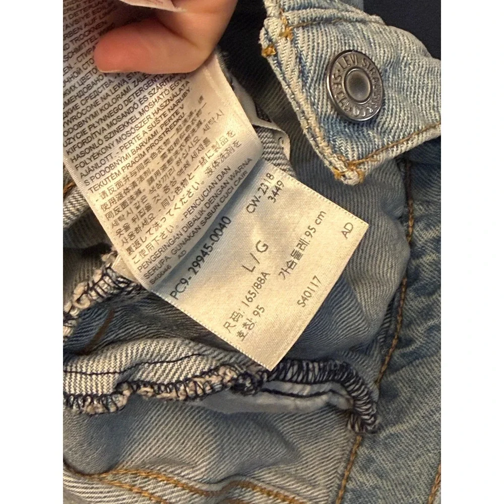 VTG Levi Strauss Denim Jacket‎ Light Wash Trucker Jean Coat Girls Large Girls